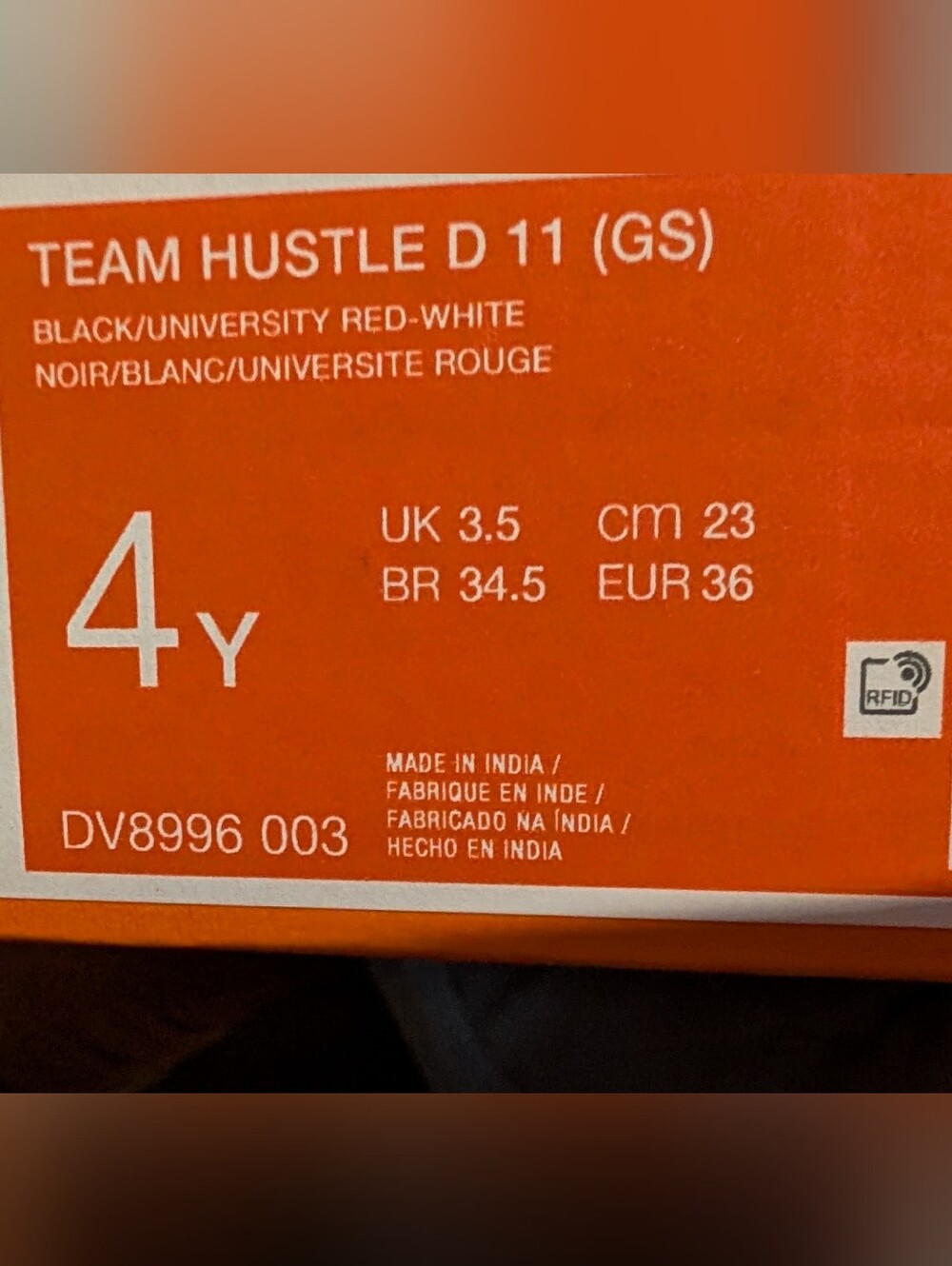Nike Team Hustle D 11 Kids Shoes - Black, University Red & White